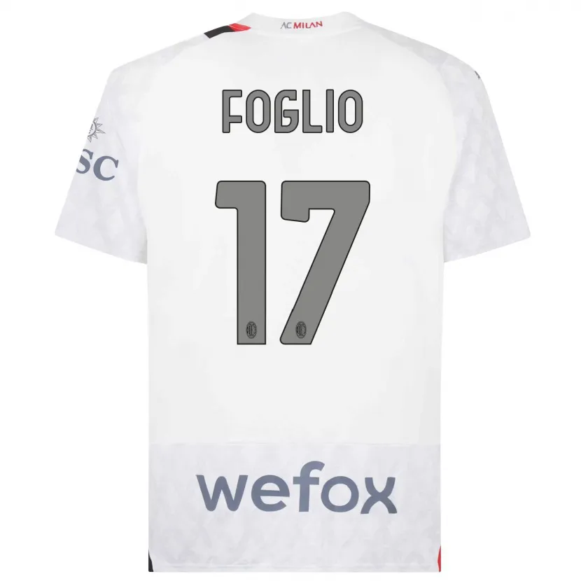 Danxen Mujer Camiseta Christian Foglio #17 Blanco 2ª Equipación 2023/24 La Camisa