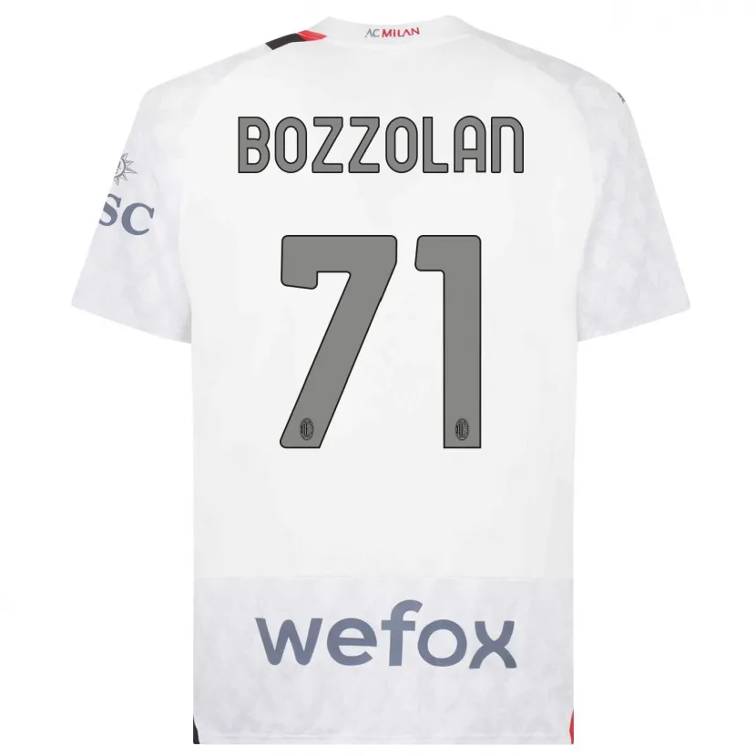 Danxen Mujer Camiseta Andrea Bozzolan #71 Blanco 2ª Equipación 2023/24 La Camisa