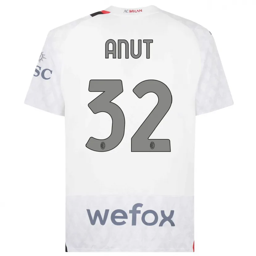 Danxen Mujer Camiseta Niccolo Anut #32 Blanco 2ª Equipación 2023/24 La Camisa