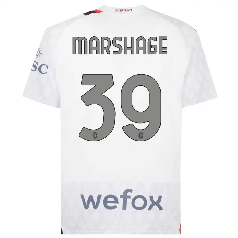 Danxen Mujer Camiseta Wilgot Marshage #39 Blanco 2ª Equipación 2023/24 La Camisa