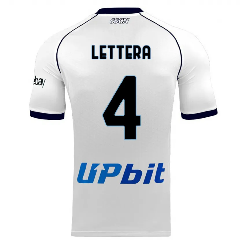 Danxen Mujer Camiseta Alessio Lettera #4 Blanco 2ª Equipación 2023/24 La Camisa