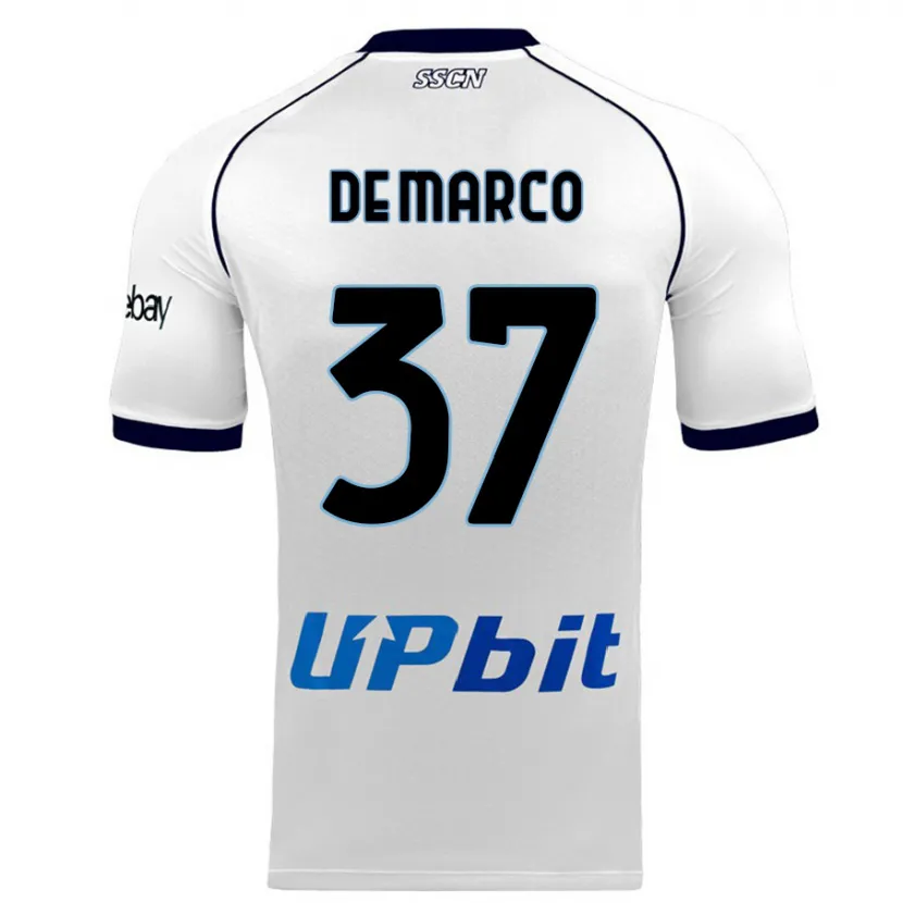 Danxen Mujer Camiseta Francesco De Marco #37 Blanco 2ª Equipación 2023/24 La Camisa