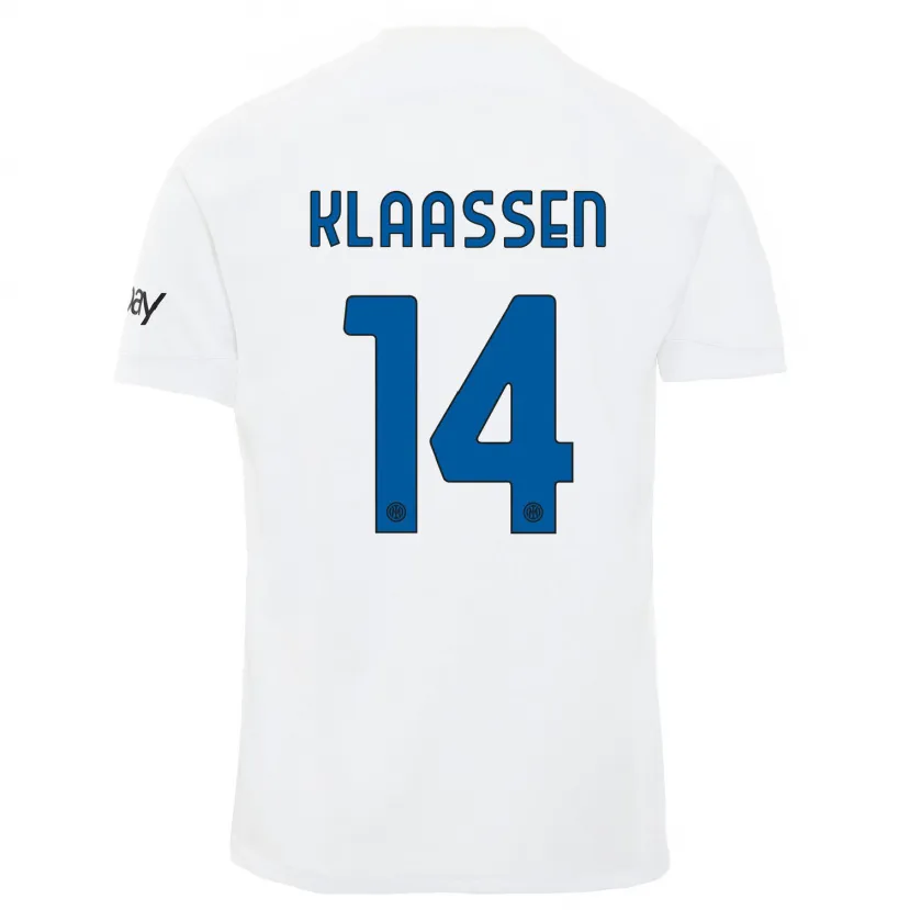 Danxen Mujer Camiseta Davy Klaassen #14 Blanco 2ª Equipación 2023/24 La Camisa