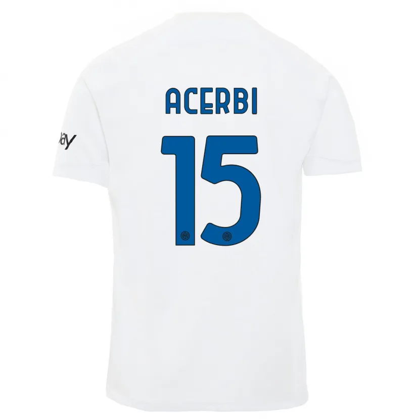 Danxen Mujer Camiseta Francesco Acerbi #15 Blanco 2ª Equipación 2023/24 La Camisa