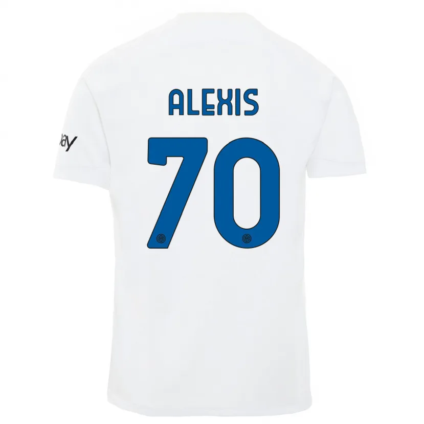 Danxen Mujer Camiseta Alexis Sánchez #70 Blanco 2ª Equipación 2023/24 La Camisa