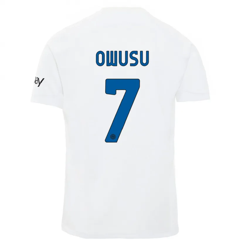 Danxen Mujer Camiseta Enoch Owusu #7 Blanco 2ª Equipación 2023/24 La Camisa