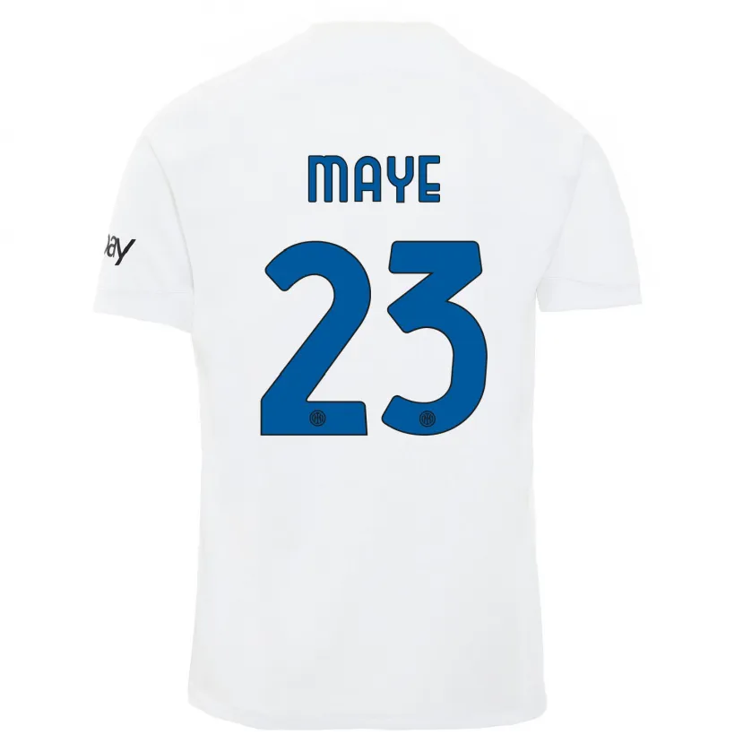 Danxen Mujer Camiseta Yvan Maye #23 Blanco 2ª Equipación 2023/24 La Camisa