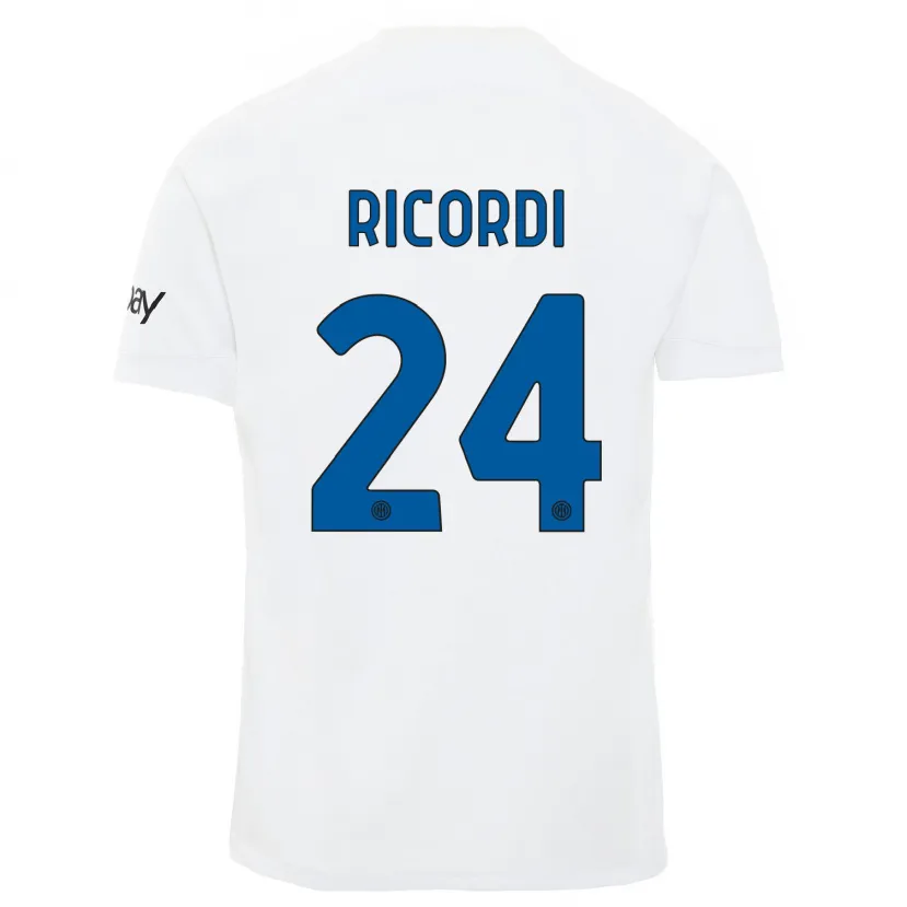 Danxen Mujer Camiseta Tommaso Ricordi #24 Blanco 2ª Equipación 2023/24 La Camisa