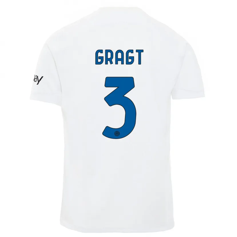 Danxen Mujer Camiseta Stefanie Van Der Gragt #3 Blanco 2ª Equipación 2023/24 La Camisa