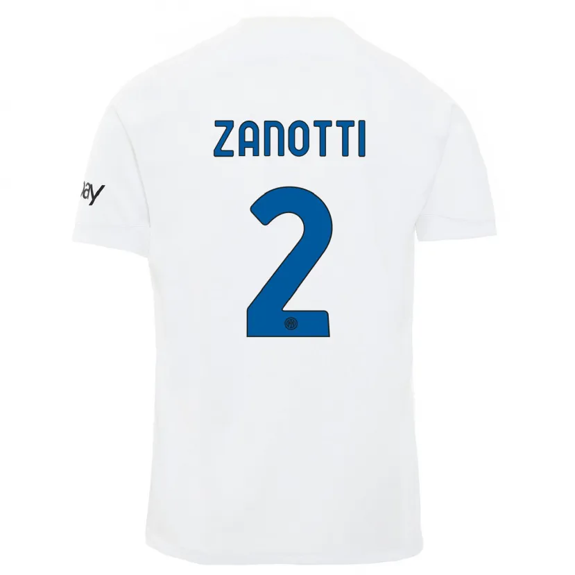 Danxen Mujer Camiseta Mattia Zanotti #2 Blanco 2ª Equipación 2023/24 La Camisa