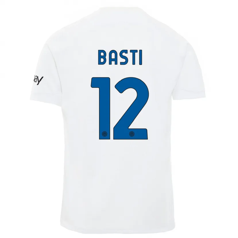 Danxen Mujer Camiseta Matteo Basti #12 Blanco 2ª Equipación 2023/24 La Camisa