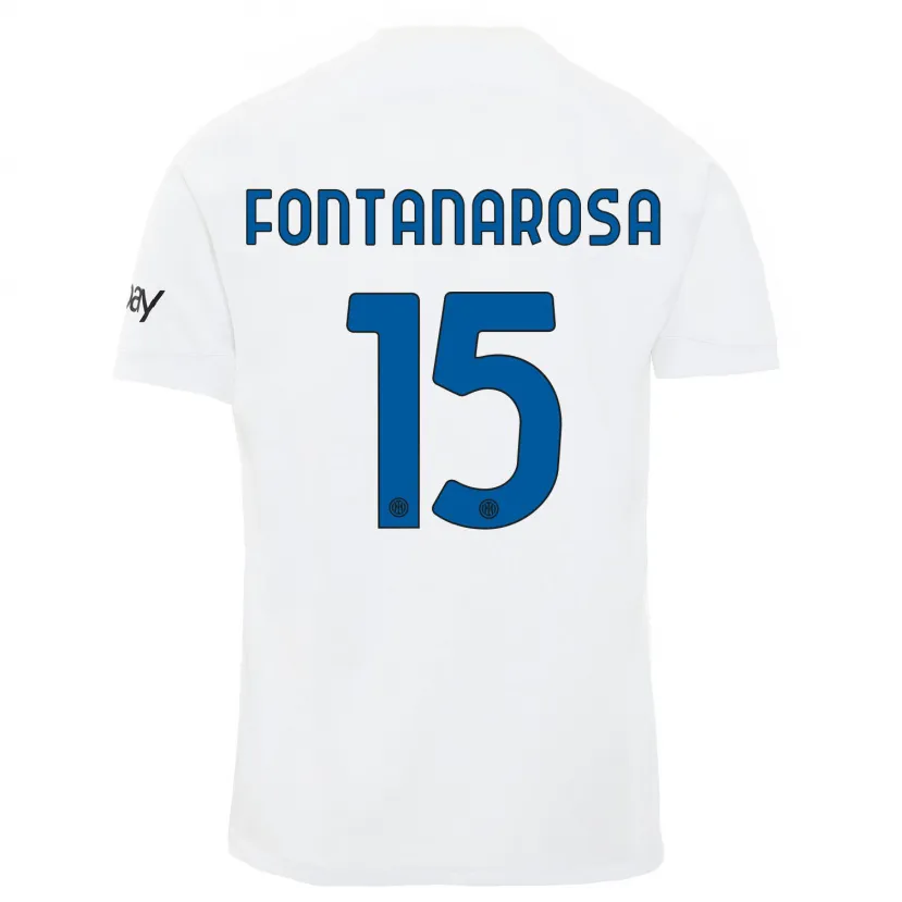 Danxen Mujer Camiseta Alessandro Fontanarosa #15 Blanco 2ª Equipación 2023/24 La Camisa