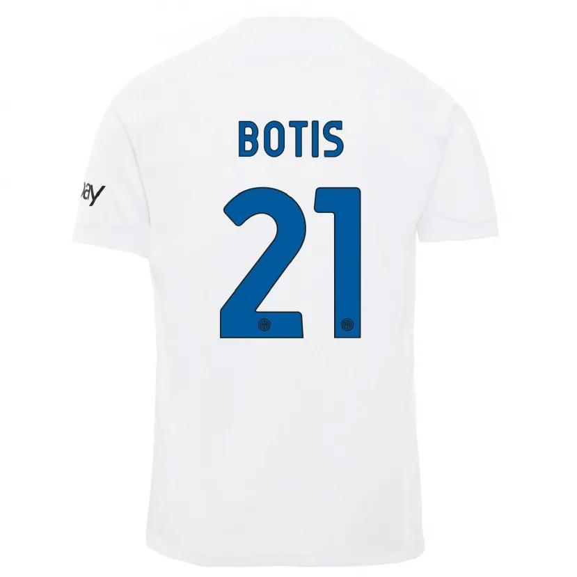 Danxen Mujer Camiseta Nikolaos Botis #21 Blanco 2ª Equipación 2023/24 La Camisa