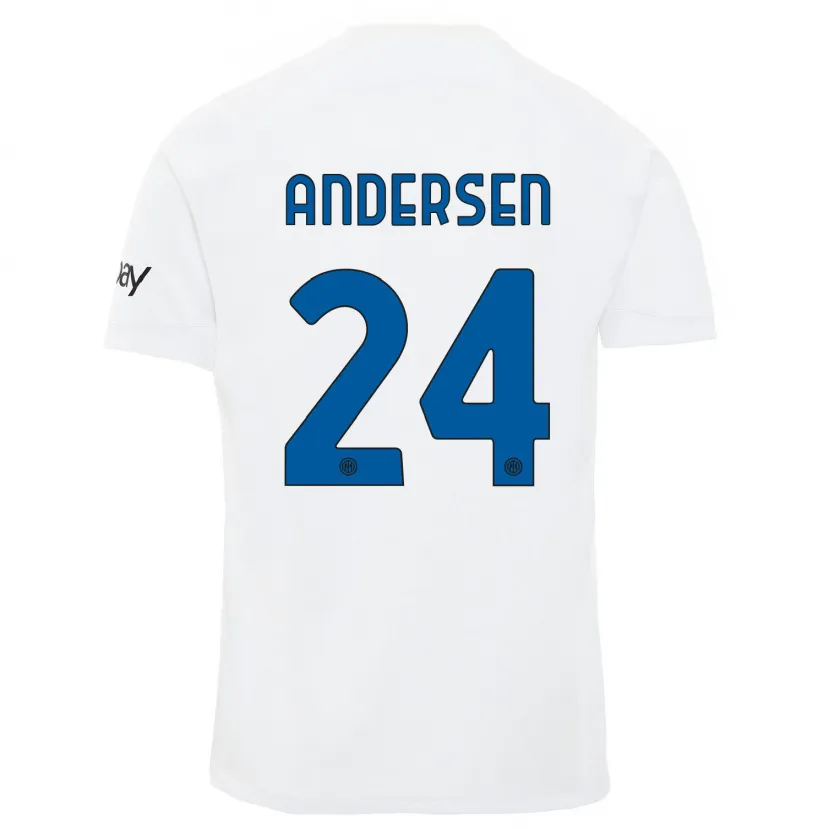 Danxen Mujer Camiseta Silas Andersen #24 Blanco 2ª Equipación 2023/24 La Camisa