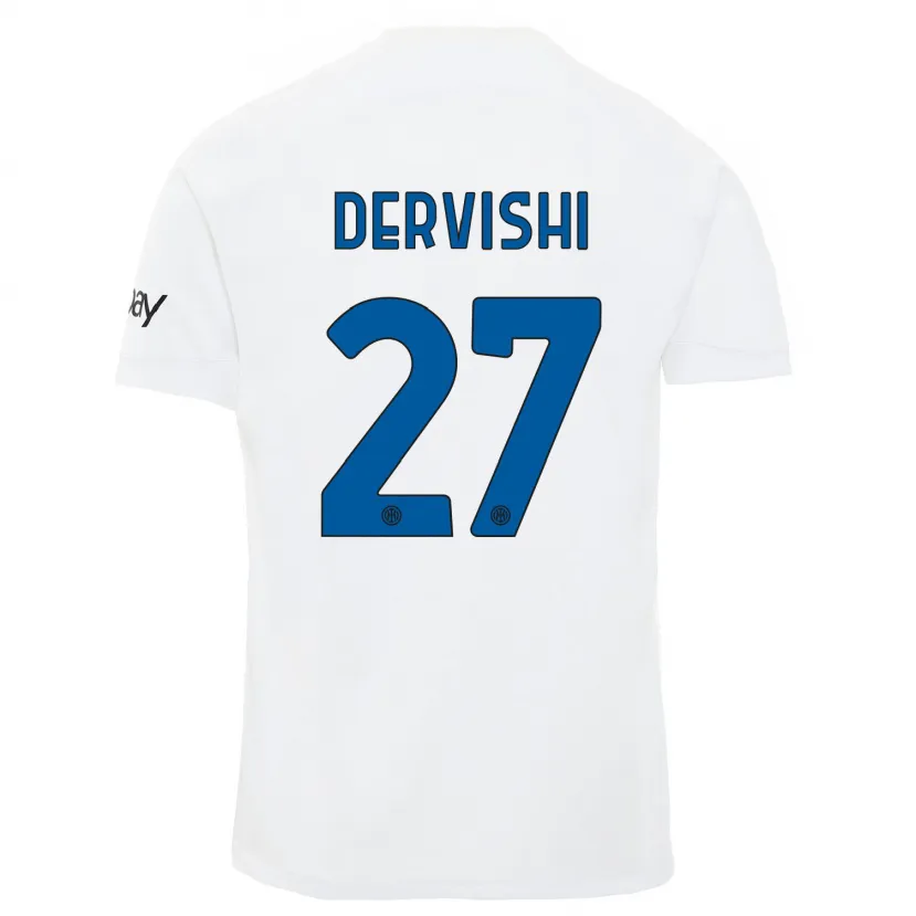 Danxen Mujer Camiseta Kristian Dervishi #27 Blanco 2ª Equipación 2023/24 La Camisa