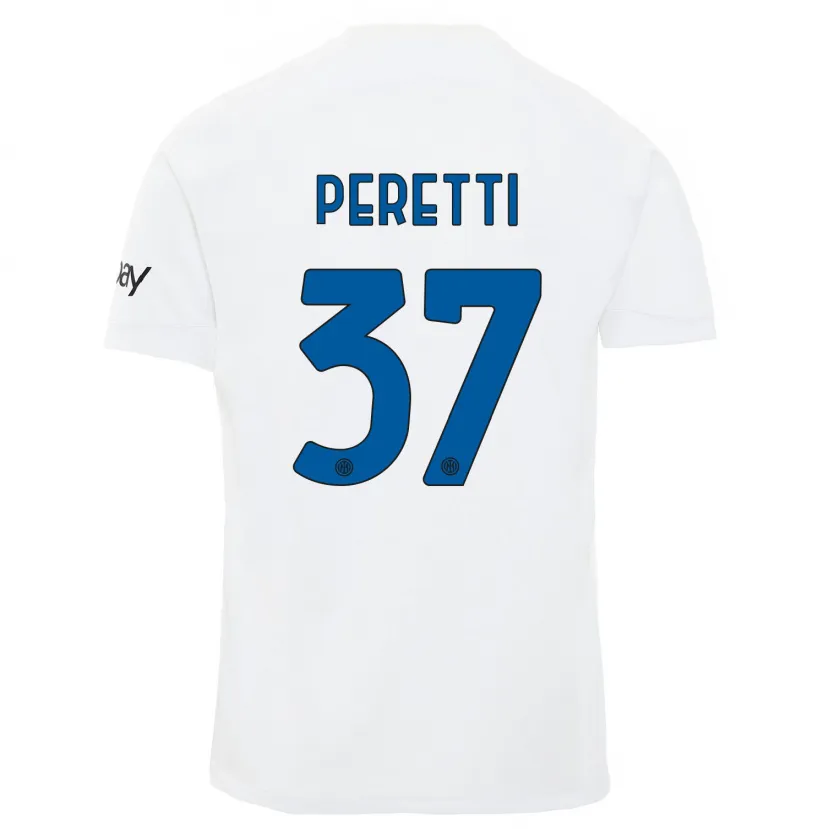 Danxen Mujer Camiseta Lorenzo Peretti #37 Blanco 2ª Equipación 2023/24 La Camisa