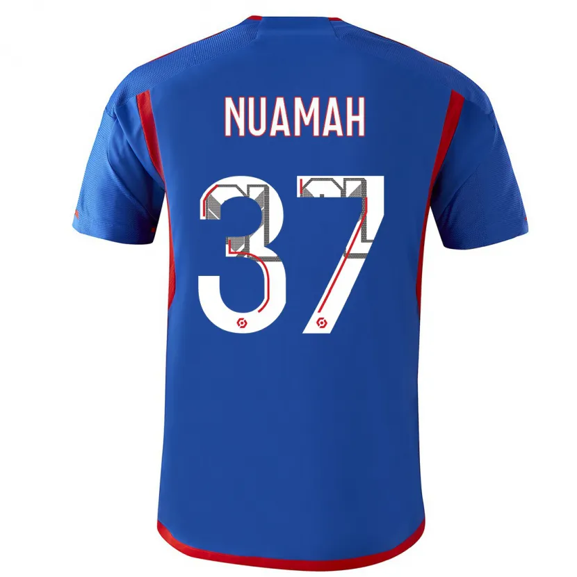 Danxen Mujer Camiseta Ernest Nuamah #37 Azul Rojo 2ª Equipación 2023/24 La Camisa