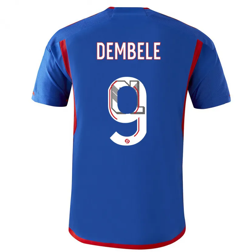 Danxen Mujer Camiseta Moussa Dembele #9 Azul Rojo 2ª Equipación 2023/24 La Camisa