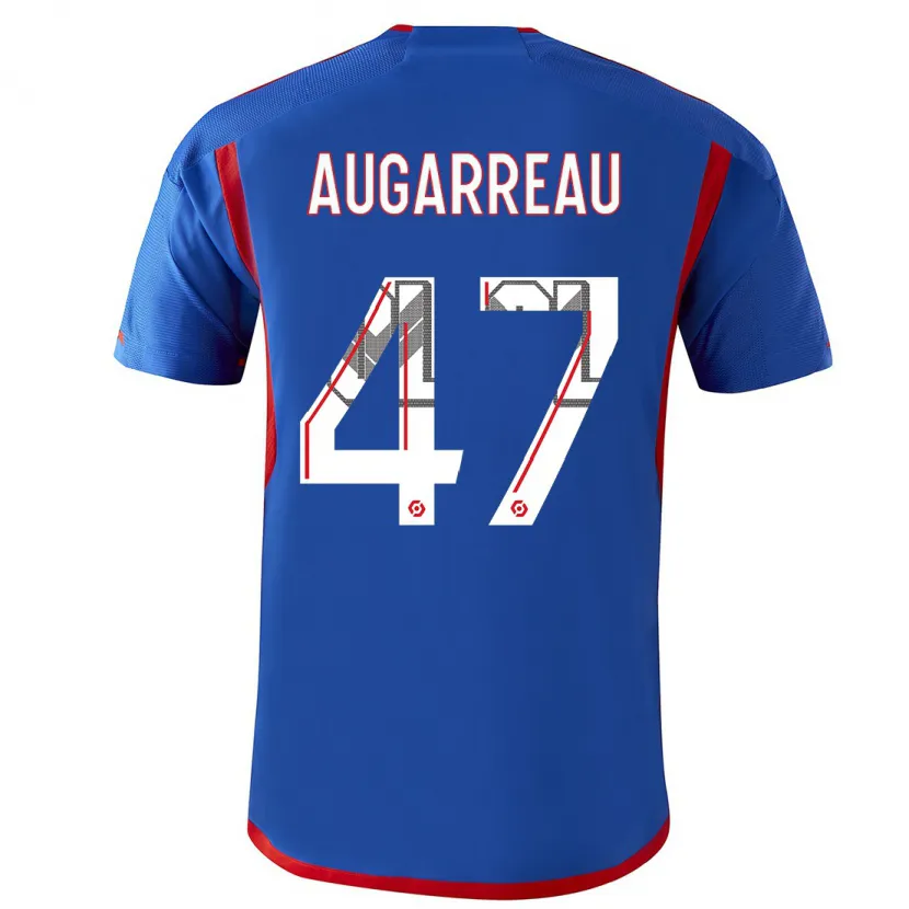 Danxen Mujer Camiseta Sofiane Augarreau #47 Azul Rojo 2ª Equipación 2023/24 La Camisa