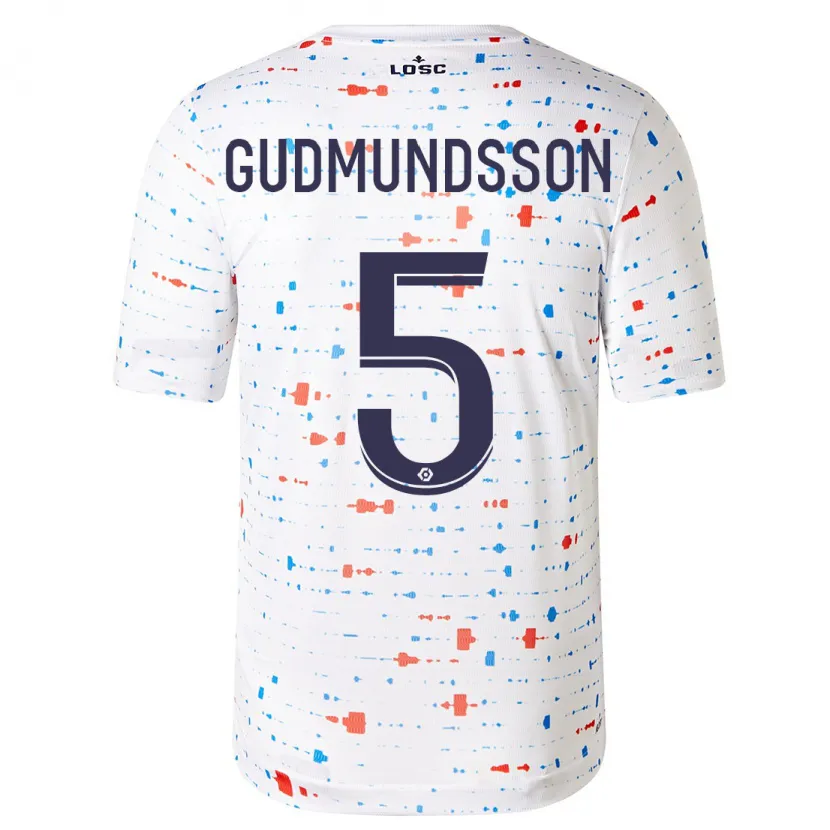 Danxen Mujer Camiseta Gabriel Gudmundsson #5 Blanco 2ª Equipación 2023/24 La Camisa