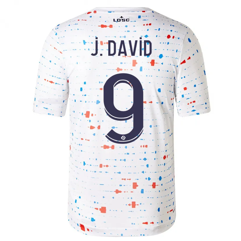 Danxen Mujer Camiseta Jonathan David #9 Blanco 2ª Equipación 2023/24 La Camisa