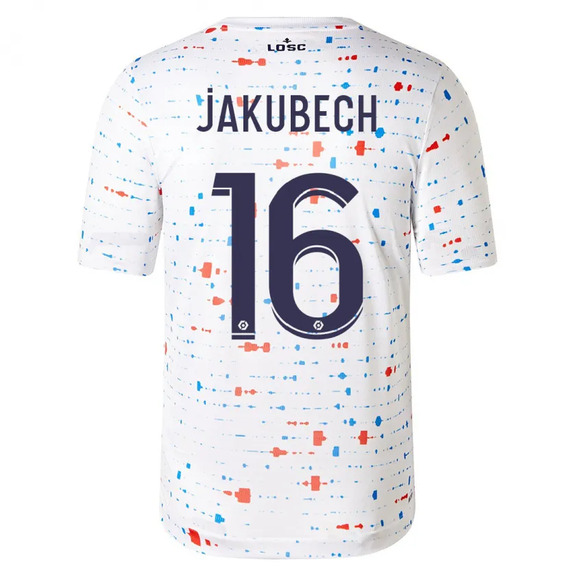 Danxen Mujer Camiseta Adam Jakubech #16 Blanco 2ª Equipación 2023/24 La Camisa