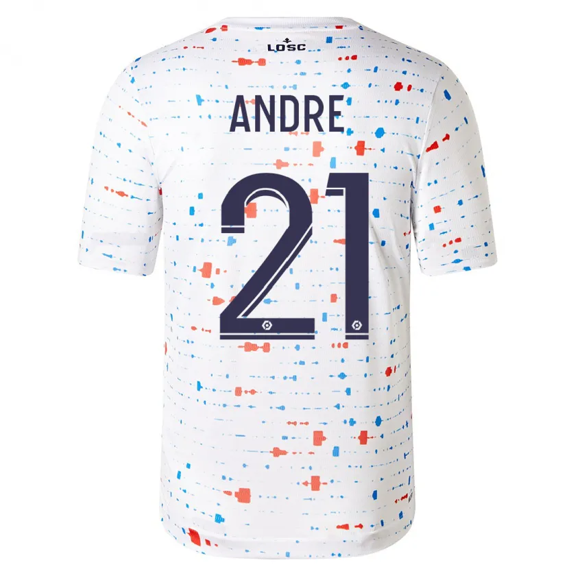 Danxen Mujer Camiseta Benjamin André #21 Blanco 2ª Equipación 2023/24 La Camisa