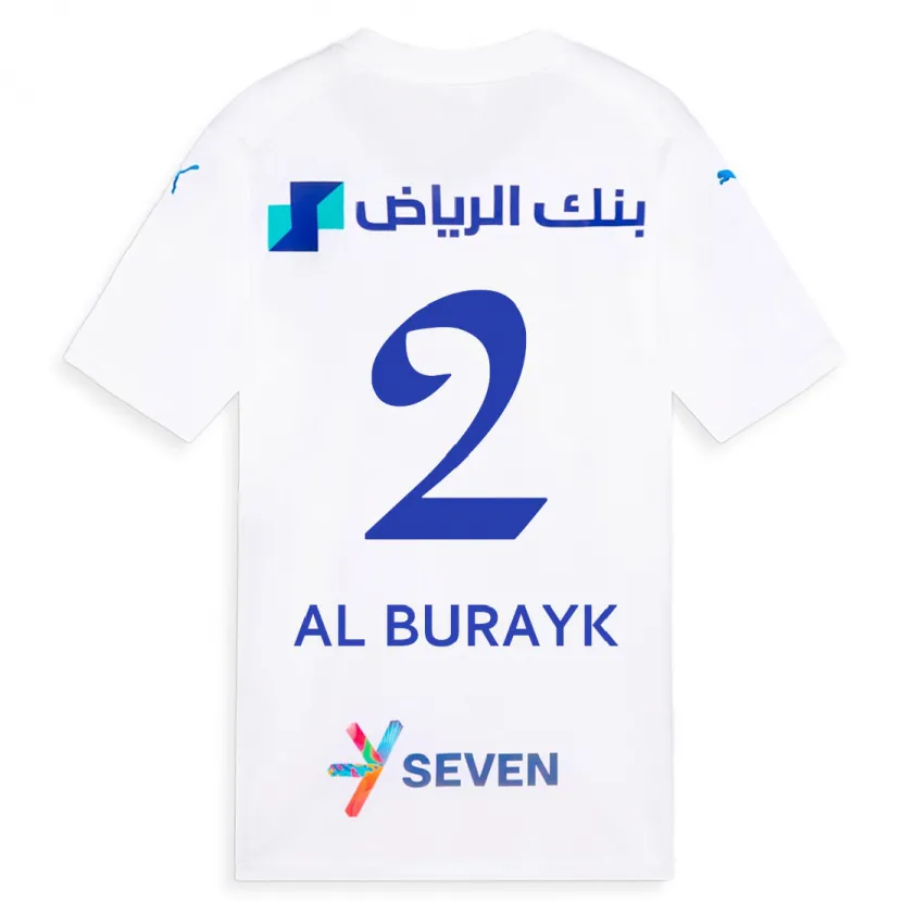 Danxen Mujer Camiseta Mohammed Al-Burayk #2 Blanco 2ª Equipación 2023/24 La Camisa