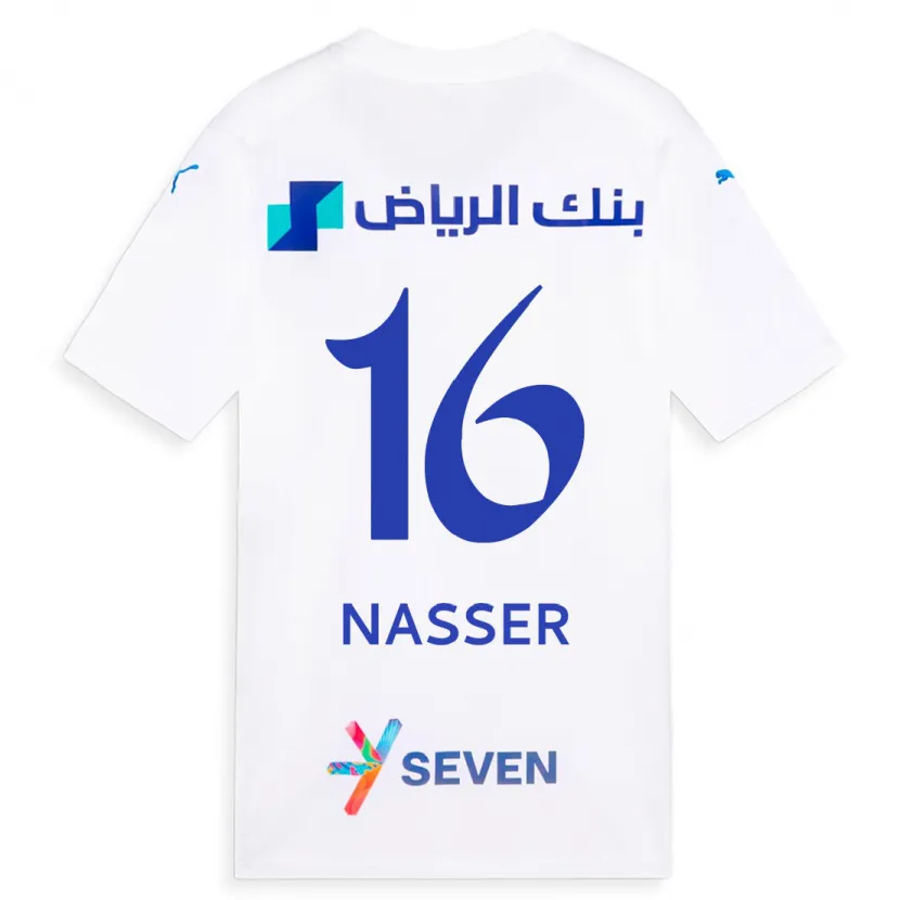 Danxen Mujer Camiseta Nasser Al-Dawsari #16 Blanco 2ª Equipación 2023/24 La Camisa