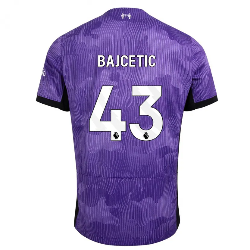 Danxen Mujer Camiseta Stefan Bajcetic #43 Púrpura Equipación Tercera 2023/24 La Camisa