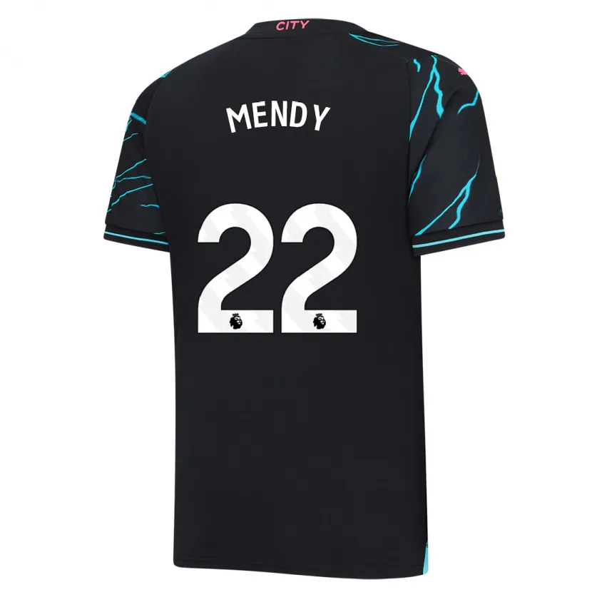 Danxen Mujer Camiseta Benjamin Mendy #22 Azul Oscuro Equipación Tercera 2023/24 La Camisa