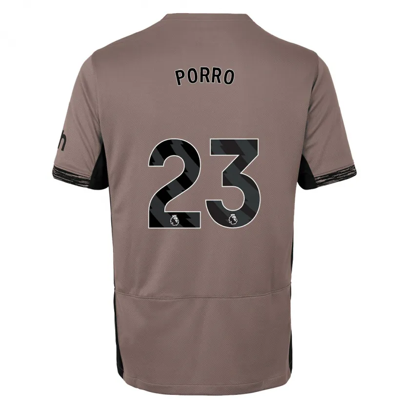 Danxen Mujer Camiseta Pedro Porro #23 Beige Obscuro Equipación Tercera 2023/24 La Camisa