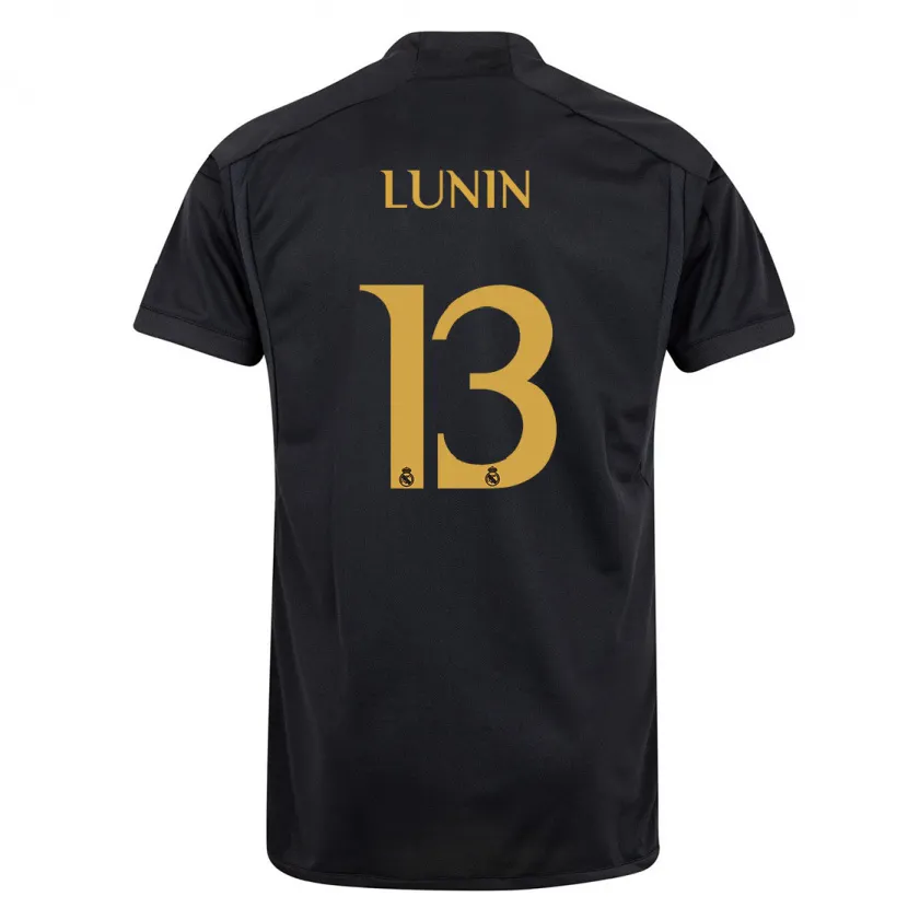 Danxen Mujer Camiseta Andriy Lunin #13 Negro Equipación Tercera 2023/24 La Camisa