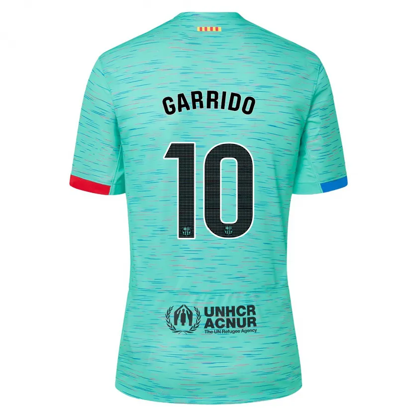 Danxen Mujer Camiseta Aleix Garrido #10 Aguamarina Clara Equipación Tercera 2023/24 La Camisa