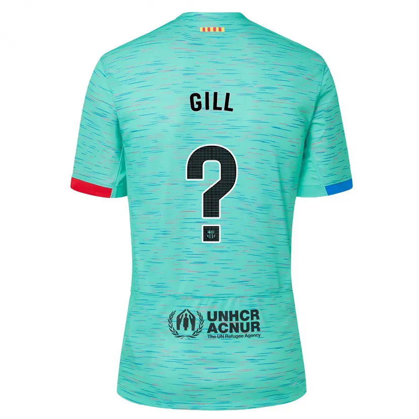 Danxen Mujer Camiseta Adrian Gill #0 Aguamarina Clara Equipación Tercera 2023/24 La Camisa