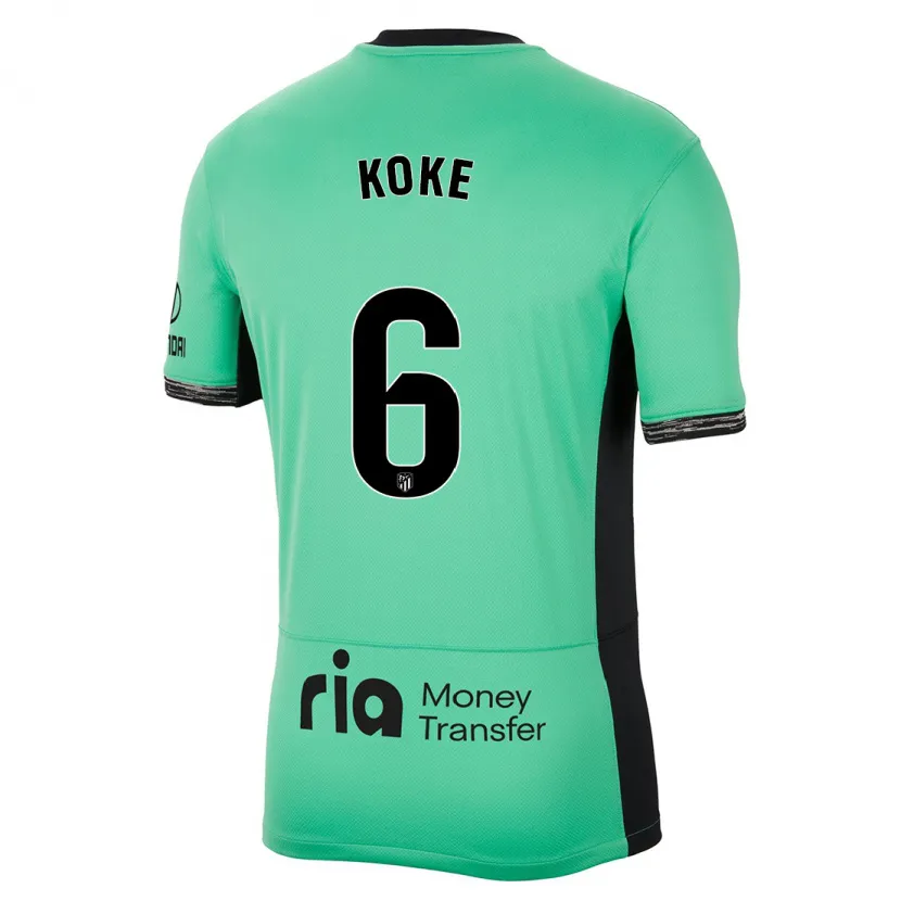 Danxen Mujer Camiseta Koke #6 Primavera Verde Equipación Tercera 2023/24 La Camisa