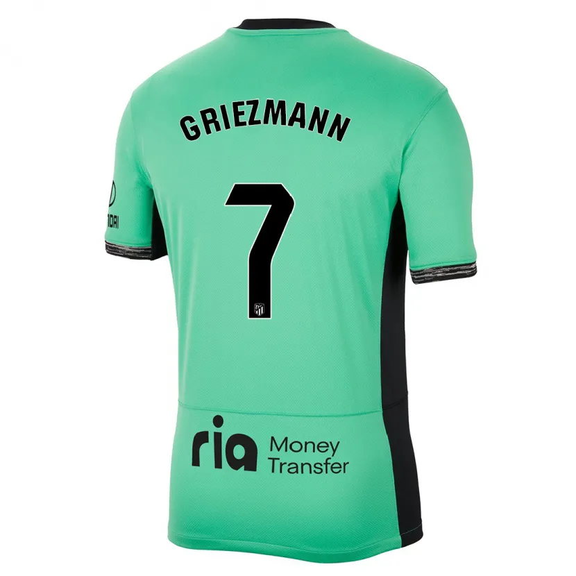 Danxen Mujer Camiseta Antoine Griezmann #7 Primavera Verde Equipación Tercera 2023/24 La Camisa