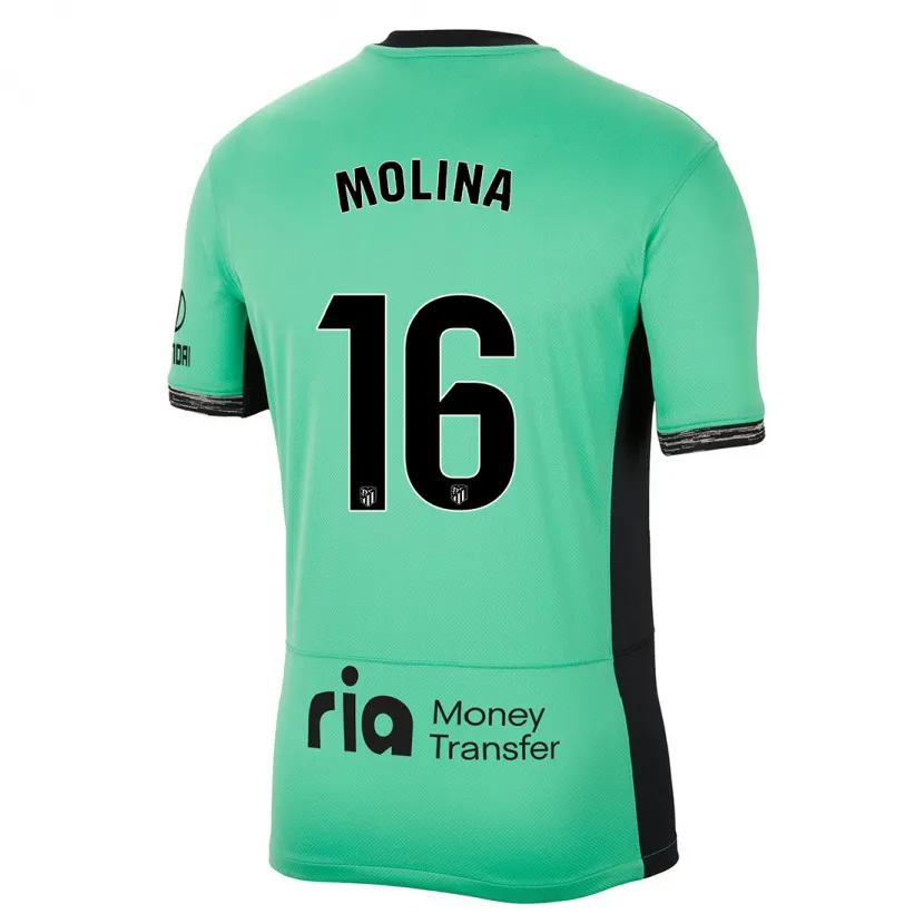 Danxen Mujer Camiseta Nahuel Molina #16 Primavera Verde Equipación Tercera 2023/24 La Camisa