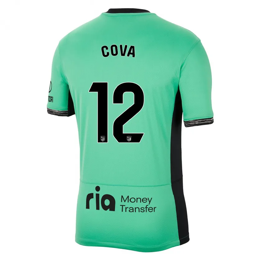 Danxen Mujer Camiseta Adrian Cova #12 Primavera Verde Equipación Tercera 2023/24 La Camisa