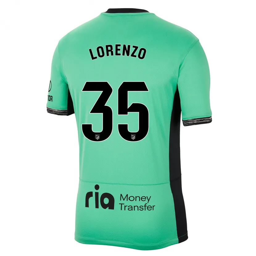 Danxen Mujer Camiseta Diego Lorenzo #35 Primavera Verde Equipación Tercera 2023/24 La Camisa