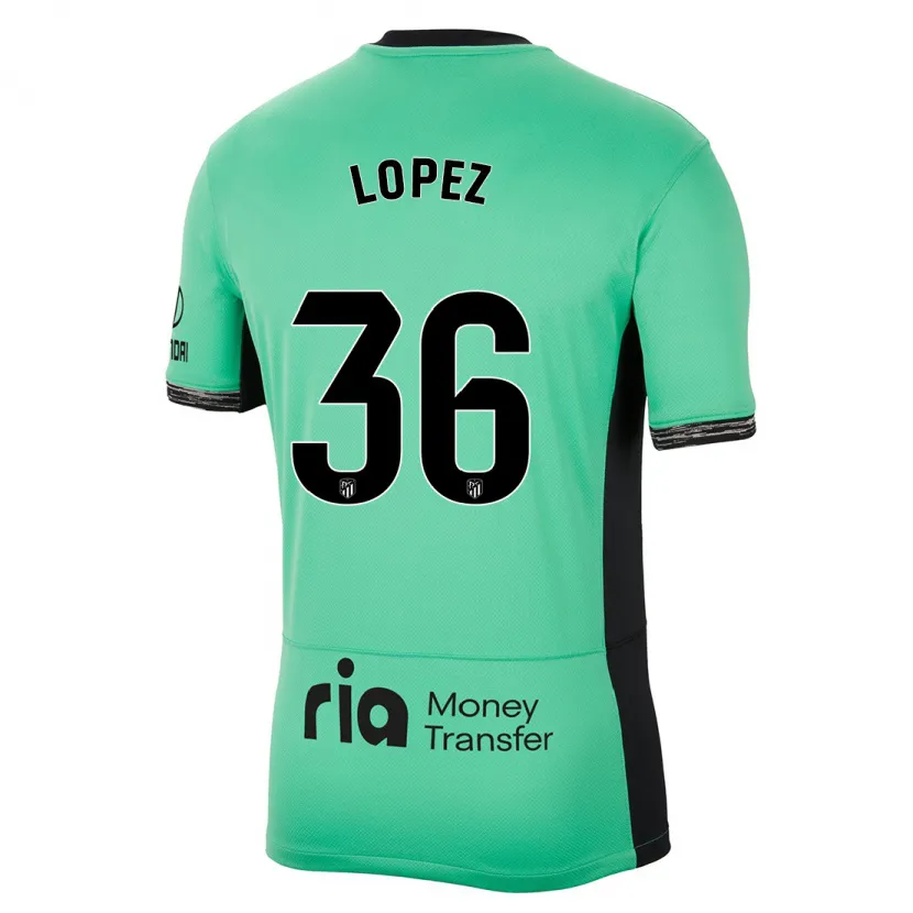 Danxen Mujer Camiseta David Lopez #36 Primavera Verde Equipación Tercera 2023/24 La Camisa