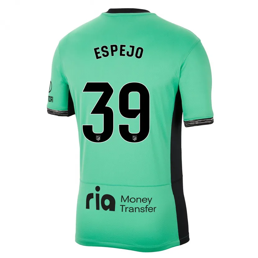 Danxen Mujer Camiseta Diego Espejo #39 Primavera Verde Equipación Tercera 2023/24 La Camisa