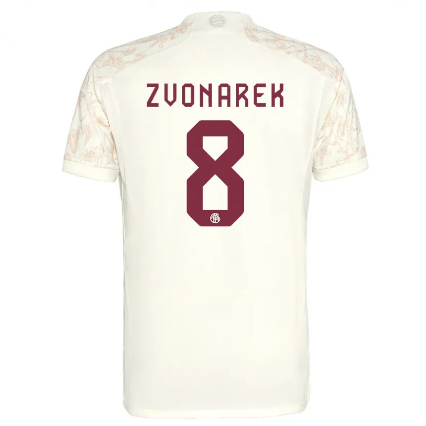 Danxen Mujer Camiseta Lovro Zvonarek #8 Blanquecino Equipación Tercera 2023/24 La Camisa