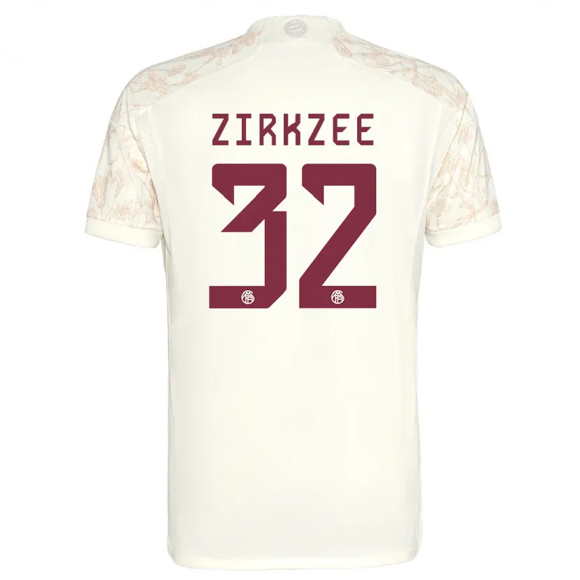 Danxen Mujer Camiseta Joshua Zirkzee #32 Blanquecino Equipación Tercera 2023/24 La Camisa