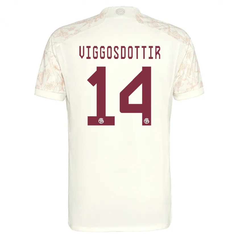 Danxen Mujer Camiseta Glodis Perla Viggosdottir #14 Blanquecino Equipación Tercera 2023/24 La Camisa