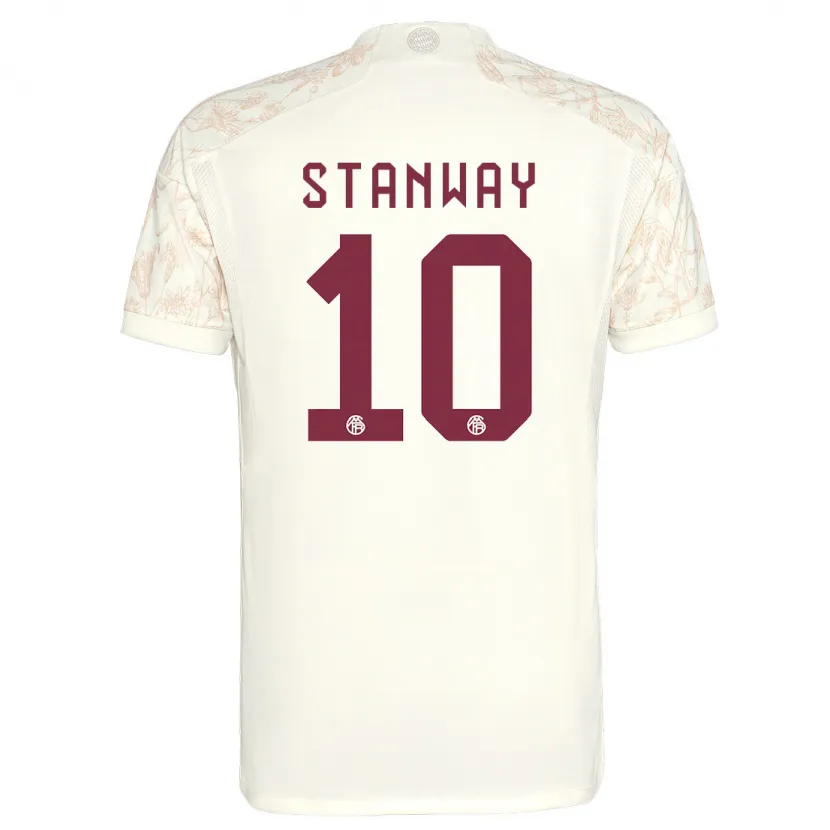 Danxen Mujer Camiseta Georgia Stanway #10 Blanquecino Equipación Tercera 2023/24 La Camisa