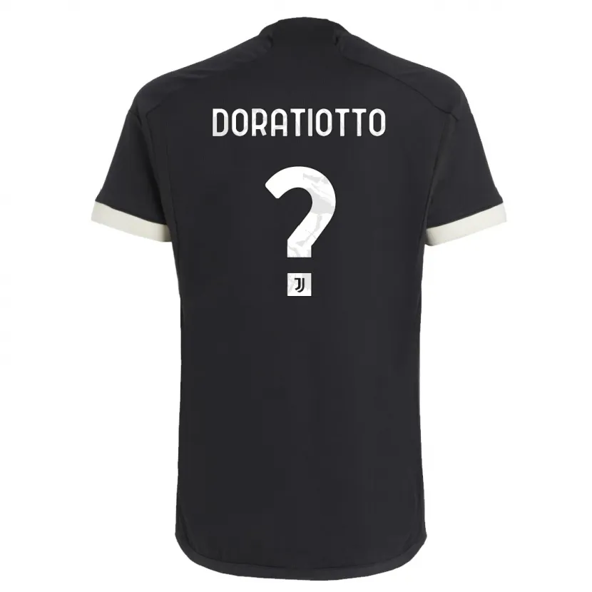 Danxen Mujer Camiseta Giulio Doratiotto #0 Negro Equipación Tercera 2023/24 La Camisa