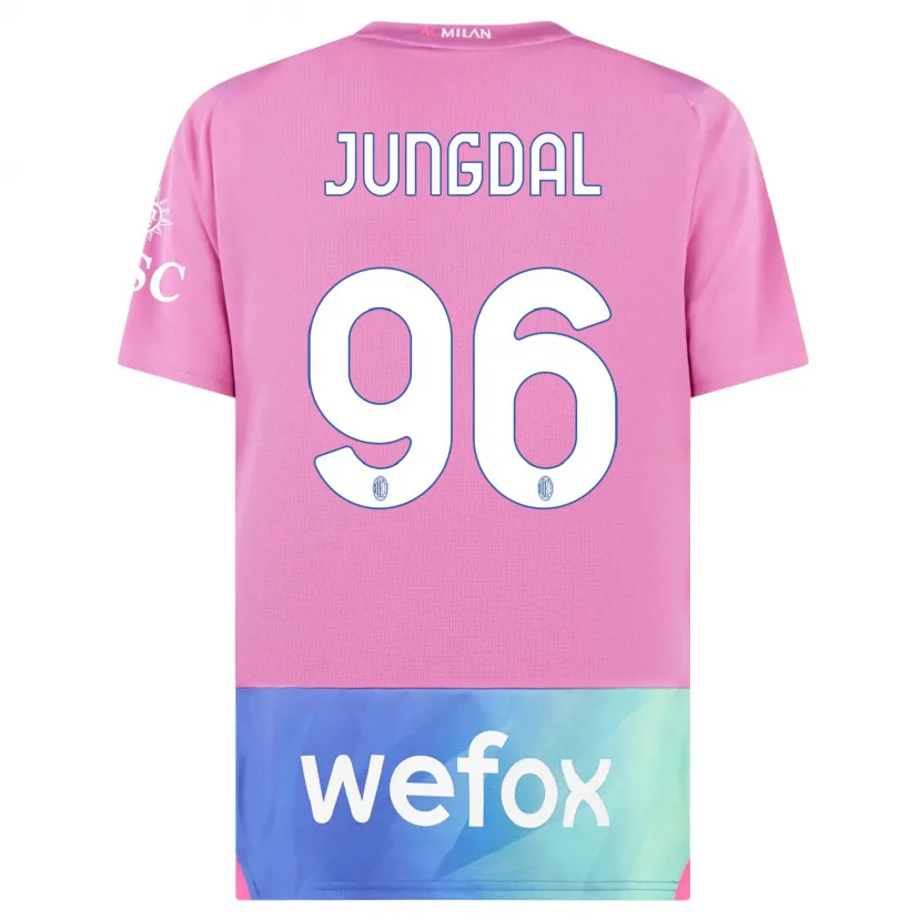 Danxen Mujer Camiseta Andreas Jungdal #96 Rosado Morado Equipación Tercera 2023/24 La Camisa