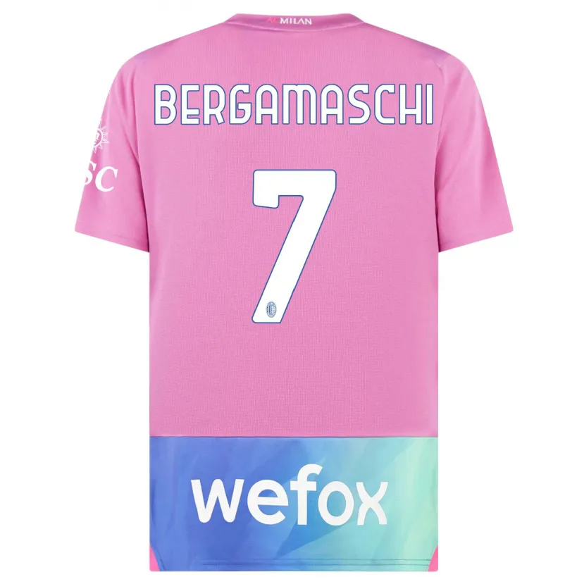 Danxen Mujer Camiseta Valentina Bergamaschi #7 Rosado Morado Equipación Tercera 2023/24 La Camisa