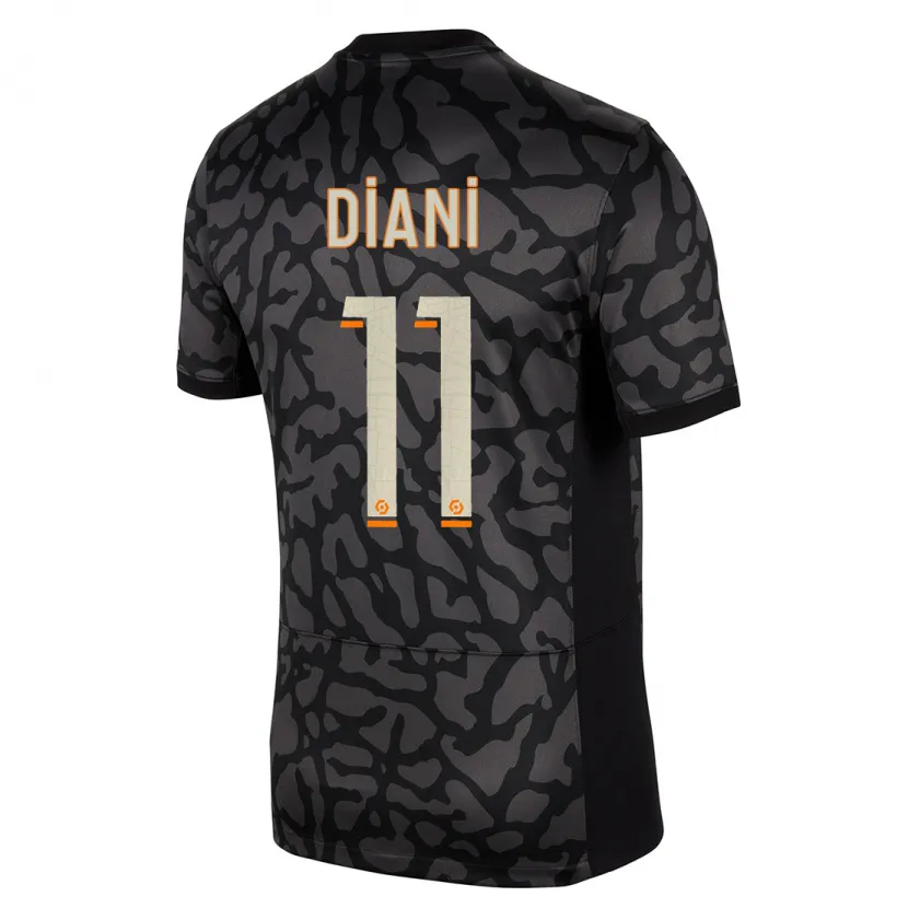 Danxen Mujer Camiseta Kadidiatou Diani #11 Negro Equipación Tercera 2023/24 La Camisa